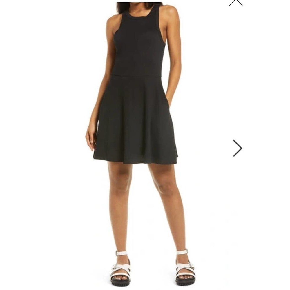 NWT BP. Sleeveless Rib Minidress black